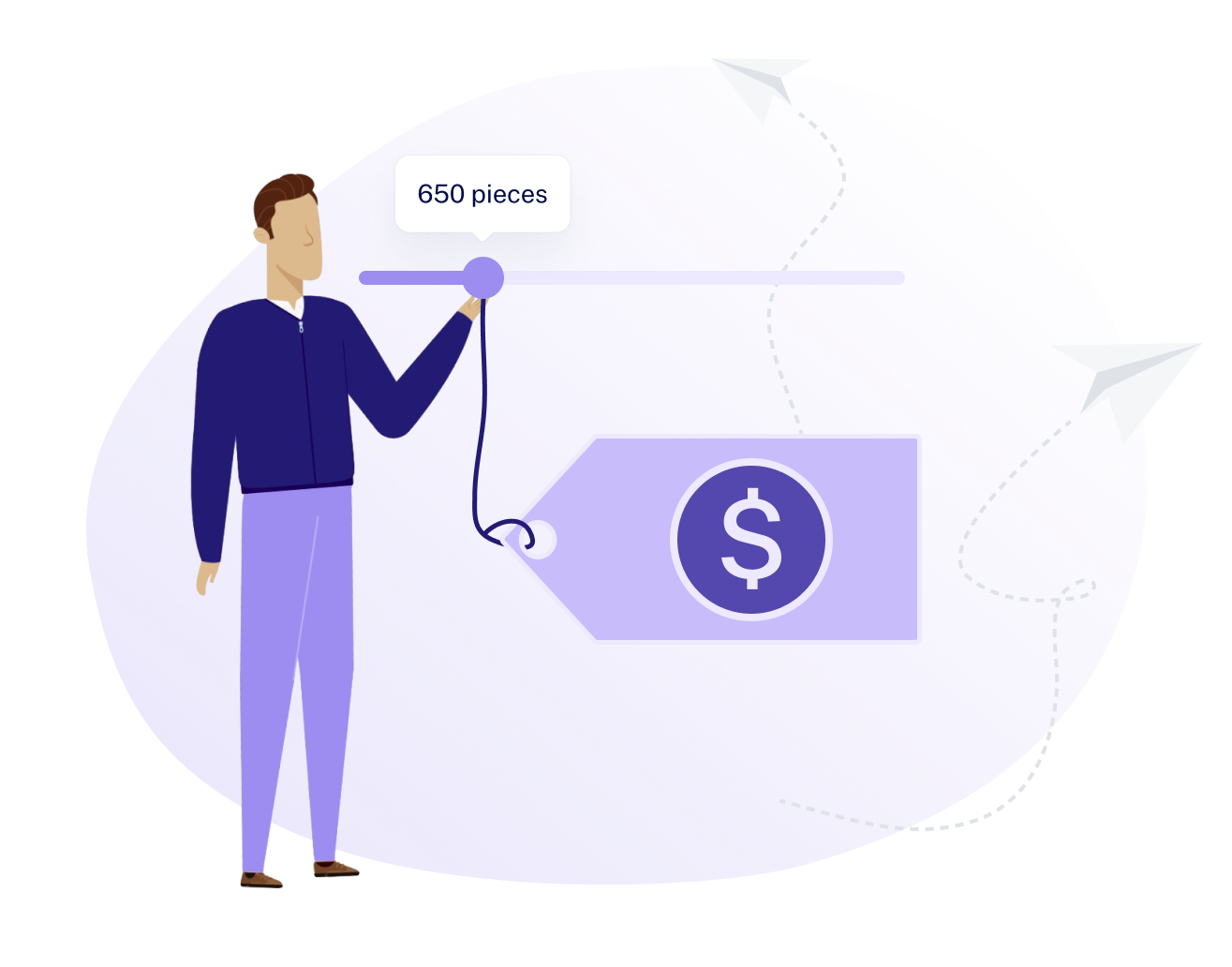 Person adjusting mail volume and price